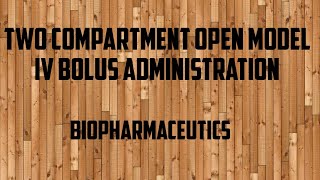 Two Compartment Open Model IV Bolus Administration [upl. by Atsedom]