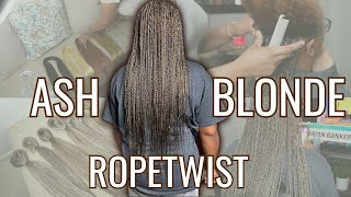 ASH BLONDE ROPETWIST INSTALL  MEDIUM SENEGALESE TWIST [upl. by Zilvia]