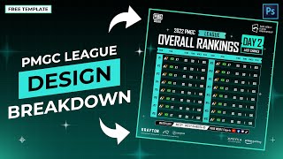 PMGC 2022 League Points Table Design Breakdown  Adobe Photoshop CC  Free Template  PUBG BGMI [upl. by Odlaniger]