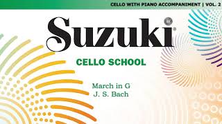 Suzuki Cello 2  March in G  J S Bach Score Video [upl. by Ydnas712]