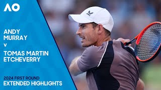 Andy Murray v Tomas Martin Etcheverry Extended Highlights  Australian Open 2024 First Round [upl. by Seve]