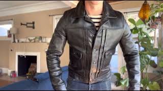 Put on your boots and jacket episode 2 Schott 620h mechanic leather jacket Schott type two trucker [upl. by Glassman]