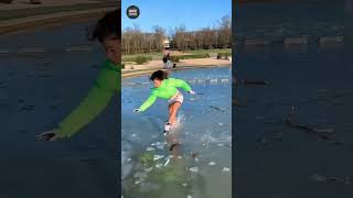 Slip Slide Repeat ❄️😂 shorts funny youtubeshorts fails trending funnyfails comedy laugh [upl. by Acireed]