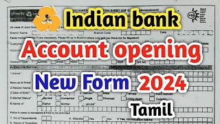 Indian Bank Account Opening Form In Tamil 2024Account Opening Form Indian Bank [upl. by Rania123]