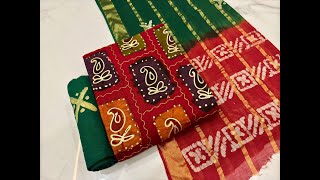 Wax Batik Dress Material with Bandhej [upl. by Shoshana742]