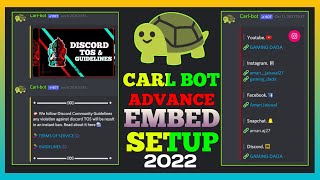 How To Make EMBED Info Channel On Discord 2022  Carl Bot Advance Embed Message [upl. by Boyer]