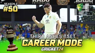 An Ashes HAT TRICK  Cricket 24 Career Mode 50 [upl. by Lladnarc]