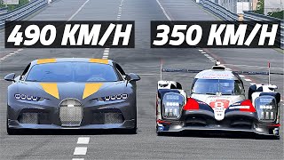 BUGATTI CHIRON SS vs LMP1 At Le Mans Without Chicanes [upl. by Cony]