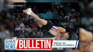 Carlos Yulo wagi ng gold medal sa Mens Floor Exercise  GMA Integrated News Bulletin [upl. by Mendy]