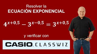 Ecuaciones exponenciales  Ejercicio 19 con CASIO Classwiz fx991LA CW [upl. by Ijok]