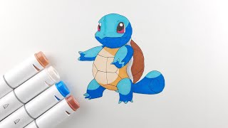 How to draw Squirtle Pokémon  100 Days Drawing Challenge  Day 17 [upl. by Bascomb]