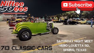 Niftee 50ees Classic Cruisers Car Meet Spring  Texas [upl. by Stormy431]