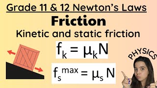 Grade 11 and 12 Forces Friction Static and kinetic friction [upl. by Tolecnal]