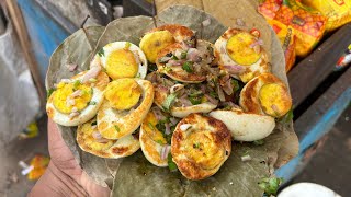 Delicious Boiled Egg Fry Of Kolkata Price ₹ 60 Only । Indian Street Food [upl. by Imuy]