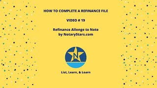 19 Refinance Allonge to Note [upl. by Longmire]