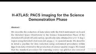 H ATLAS PACS imaging for the Science Demonstration Phase [upl. by Roby]