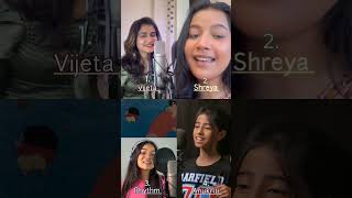 Aaj Ki Raat  cover song by  Vijeta vs Shreya vs Rhythm vs Anukriti whoisthebest songviralshorts [upl. by Wisnicki]