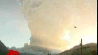 Raw Video Major Chilean Volcano Eruption [upl. by Nolos654]