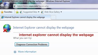 internet explorer cannot display the webpage diagnose connection problems in windows 7 [upl. by Yorle]