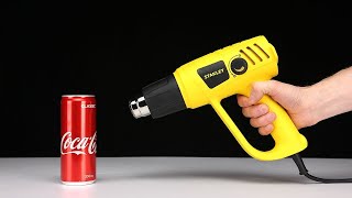 Wissenschaftliche Experimente – 600 grad Heißluftpistole vs CocaCola [upl. by Aivatal]