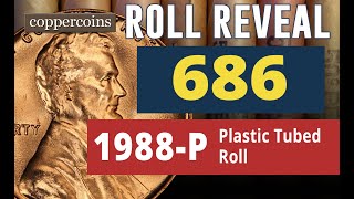 Coin Roll Hunt Reveal 686  1988P Plastic Tubed Roll [upl. by Neelik276]