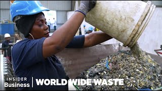 How Bricks Are Made From Plastic Trash  World Wide Waste  Insider Business [upl. by Niarfe]