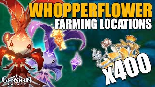 400 Whopperflower Drop Item Farming Route Locations  Nectar Shimmering Energy  Genshin Impact [upl. by Flan587]