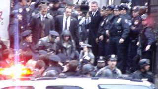 ANGELINA JOLIE films a scene for the movie SALT in New York City 3182009 [upl. by Darra532]