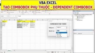 VBA Excel  Tạo Combobox phụ thuộc  Dependent Combobox [upl. by Babbie908]