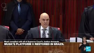 Brazil Supreme Court ends nationwide shutdown of Elon Musks X • FRANCE 24 English [upl. by Wei]