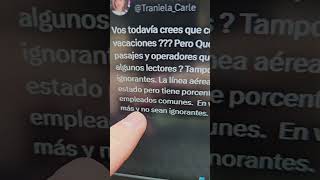 TRANIELA LLORA Y MIENTE POR AEROLÍNEAS ARGENTINAS HAY QUE PRIVATIZARLA O CERRARLA [upl. by Nanor]