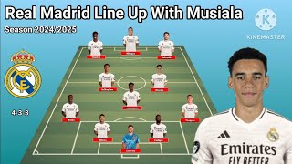 Real Madrid Potential Line Up With Jamal Musiala Season 20242025  Transfer Winter January 2025 [upl. by Eihpos]