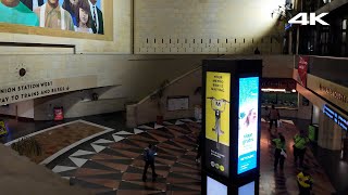 Los Angeles Union Station Night Walking Tour · 4K HDR [upl. by Elleynad33]