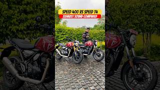 Triumph Speed 400 vs Speed T4 Exhaust Sound Comparison  BikeWale shorts speed400 speedt4 [upl. by Dnob314]