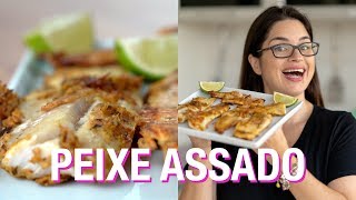 FilÃ© de Peixe Assado Simples  Receita para fazer com TilÃ¡pia ou Merluza [upl. by Lenora]