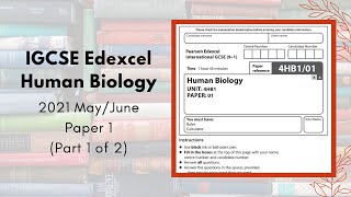 2021 MayJune Paper 1 IGCSE Human Biology 4HB1  Part 2 of 2 Q5Q8 [upl. by Aplihs400]