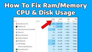 Fix High RAMMemoryCPUDISK Usage on Windows 11  How To [upl. by Elmer61]