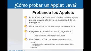 Applets  Curso de Java  Parte 1 de 2  Capacity httpwwwcapacityacademycomjavahtml [upl. by Lenci]