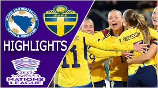 Bosnia vs Sweden UEFA womens nations league  Highlights [upl. by Niamor]