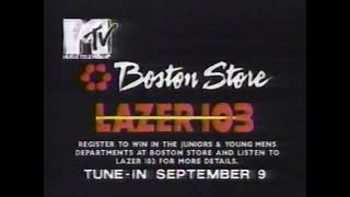 1992 MTV Video Music Awards Promo  Boston Store amp Lazer 103 Promotion 1992 [upl. by Thurston]