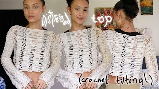 crochet distressed top tutorial [upl. by Krista648]