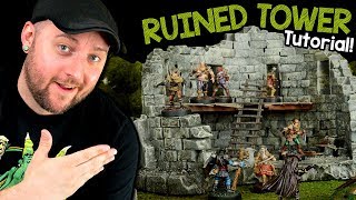 Building a Ruined Tower for Dungeons amp Dragons out of Styrofoam [upl. by Lahsiv]