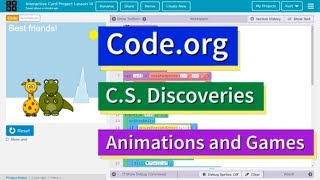 How to Make an Interactive Card on Codeorg for CS Discoveries Lesson 14 [upl. by Ladnyc]