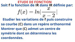 FONCTION LOGARITHME COMPOSEE AVEC VALEUR ABSOLUE [upl. by Nett890]