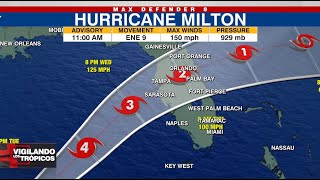 Huracán Milton Actualización 11 am │ Nueva trayectoria e información del último boletín del CNH [upl. by Zaneski]