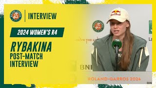 Rybakina Round 4 postmatch interview  RolandGarros 2024 [upl. by Akilegna14]