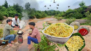 Chowmein In The Winds Blowing Between The Lakes  Make Perfect Chow Mein In Village noodles lake [upl. by Moyra788]