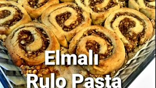 🍏 ELMALI RULO PASTA TARİFİ  MİSAFİRE KALMADI 🍎 Katı Yağ Yok Yumurta Yok [upl. by Mellisa862]