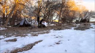 Solo Winter Overnight Bushcraft  Nebraska  Feb 1st [upl. by Ress]