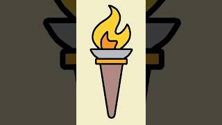 Olympic Torch  How to Draw Olympic Torch  Olympic Torch Drawing  Draw and Color Olympic Torch [upl. by Yusuk]